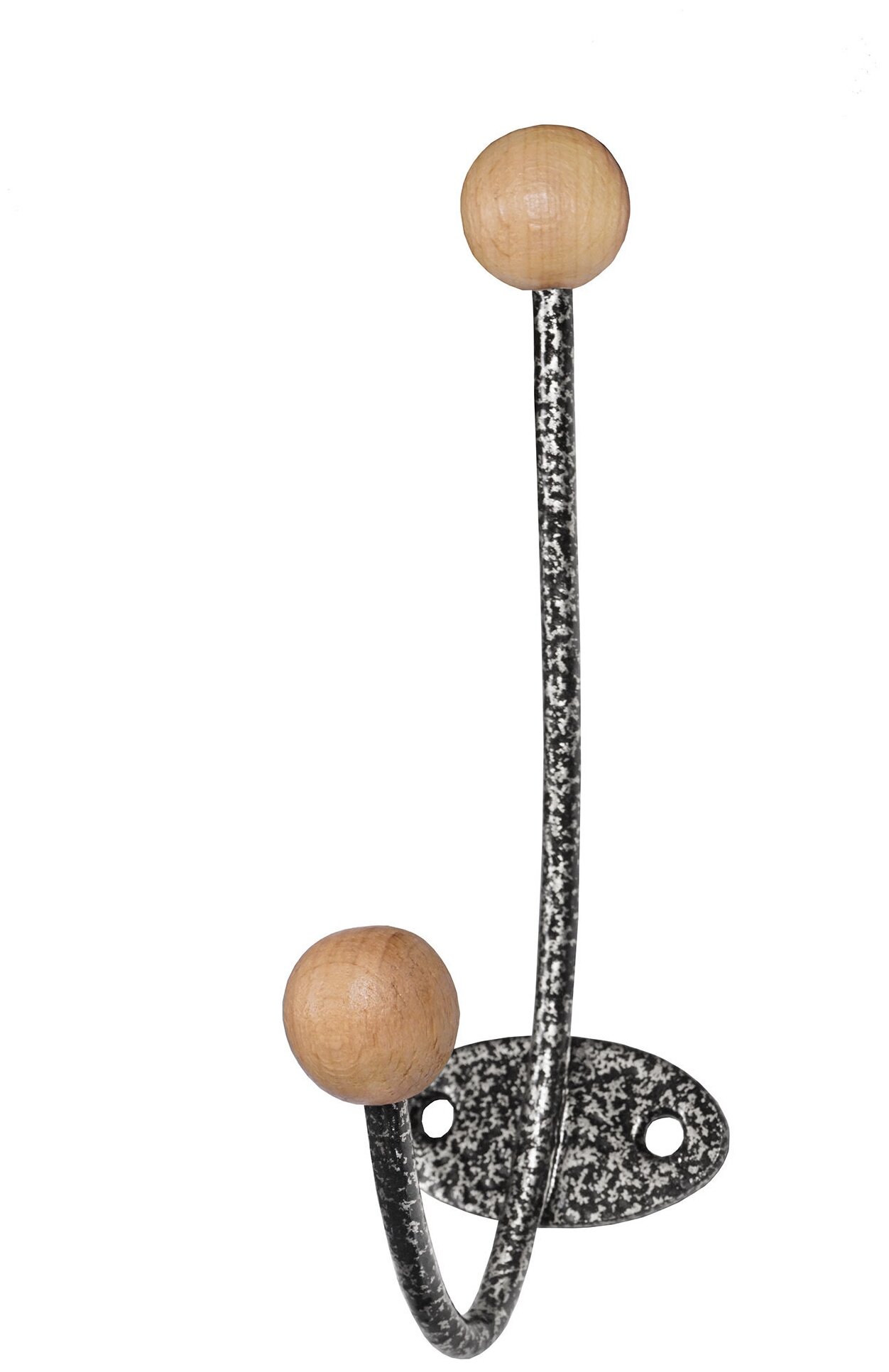 Крючок-вешалка с деревянным шариком КВД-2 серебряный антик