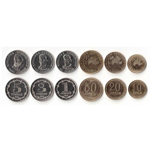 Таджикистан набор из 6 монет 2020 г плитка azori macbeth grey 20 1 50 5 macbethgrey 20 1 50 5