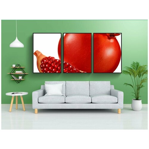 фото Набор модулных постеров для интерьера "гранат, фрукты, здоровый" 60x90 см. в тубусе, без рамки lotsprints