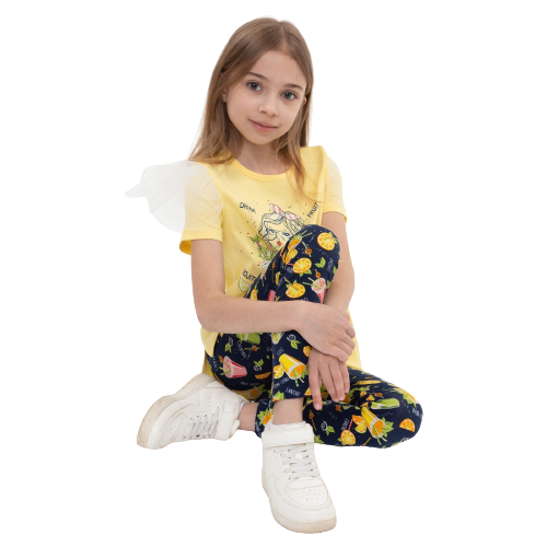 Комплект для девочки А.1044-01/1, цвет желтый/черный, рост 98 см