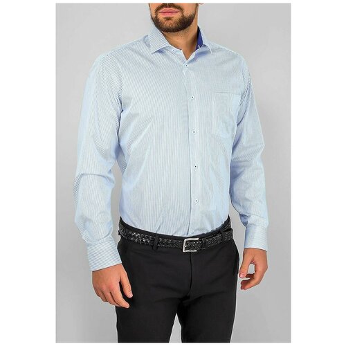 фото Рубашка мужская длинный рукав greg 121/199/1171/1, прямой силуэт / сlassic fit, цвет белый, рост 174-184, размер ворота 41