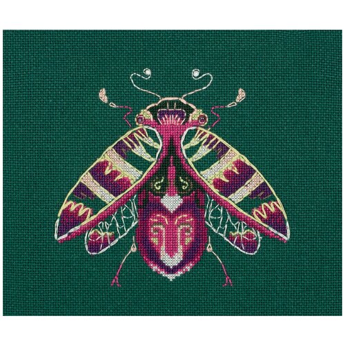 Набор для вышивания PANNA J-7229 Фантазийные жуки. Аметист и мята 12.5 х 12 см