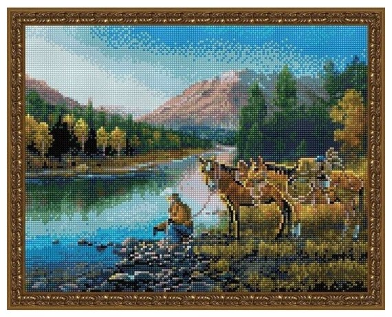 Алмазная мозаика Дорога у реки PaintBoy 40x50 см.