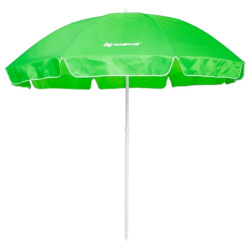зонт пляжный с наклоном d 240 стойка 28 32мм полиэстер 210d зеленый eurica арт 681666 Зонт пляжный d 2,4м прямой N-240 NISUS