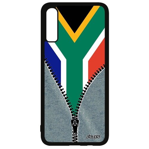 фото Яркий чехол на смартфон // samsung galaxy a70 // "флаг южной африки на молнии" стиль патриот, utaupia, серый