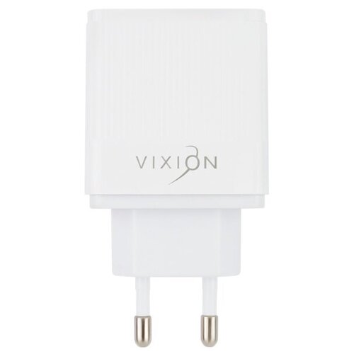 фото Сетевое зарядное устройство vixion h2 usb 2.1a quick charger 3.0 с кабелем type-c (белое) без бренда