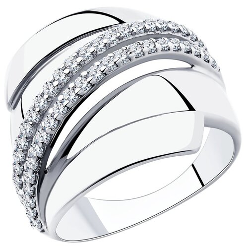 Кольцо Diamant из серебра с фианитами 94-110-00425-1, размер 19.5
