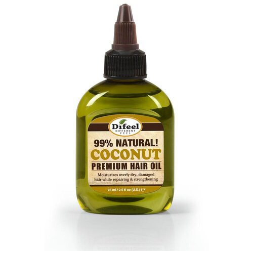 Difeel 99% Natural Coconut Premium Hair Oil 99% натуральное премиальное масло для волос с кокосом, 75 мл масло для волос difeel natural olive oil premium hair oil 99% 75 мл