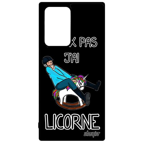 фото Защитный чехол на мобильный // samsung galaxy note 20 ultra // "не могу - у меня единорог!" шутка комикс, utaupia, черный