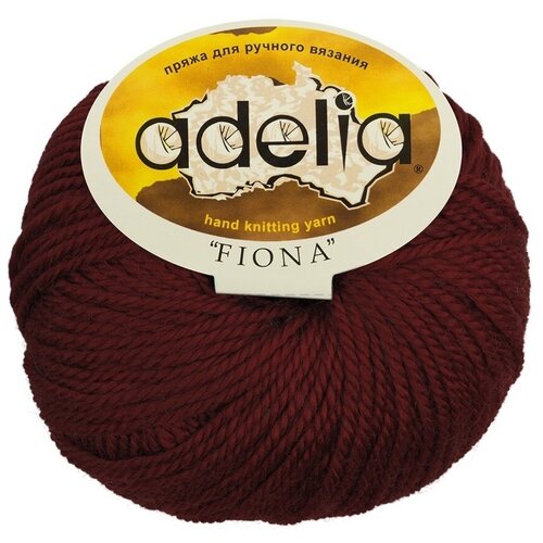 Пряжа Adelia Fiona, 50% шерсть, 50% акрил, 10*50 г, 90 м+-3 м, №230, бордовый