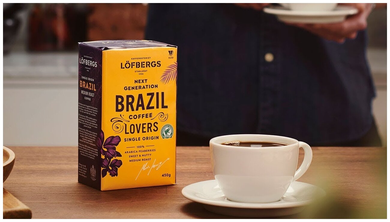 Кофе молотый Lofbergs Brazil Single Origin (моносорт Бразилия), 2x450г - фотография № 4
