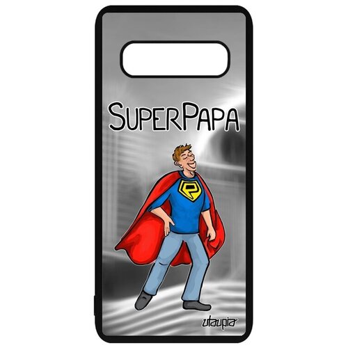 фото Ударопрочный чехол для мобильного // galaxy s10 // "суперпапа" рисунок папа, utaupia, серый