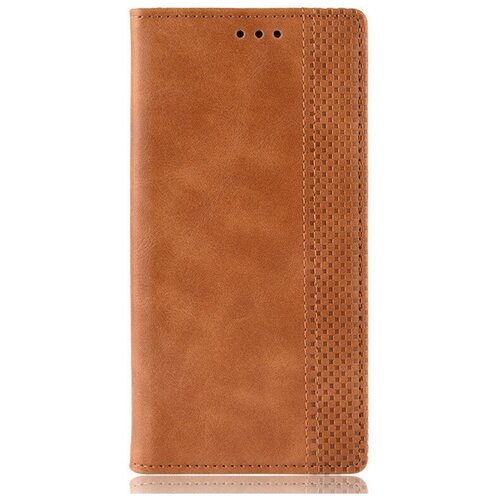 фото Чехол-книжка mypads для vivo v17 из качественной импортной кожи прошитый элегантной прострочкой ретро коричневый с магнитной крышкой