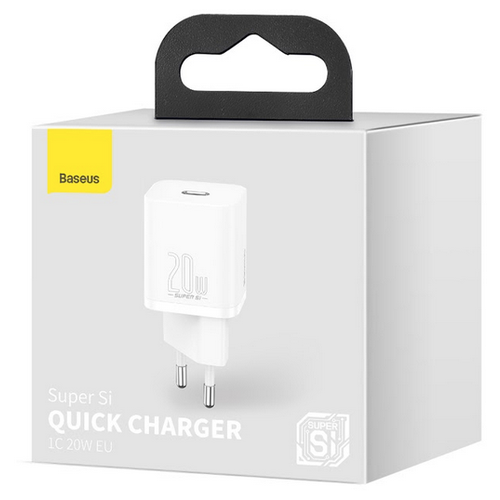 фото Сетевое зарядное устройство baseus super si quick charger 1c 20w eu white (ccsup- b02)