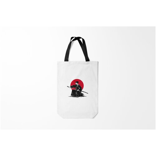 фото Сумка-шоппер / 31х42 см / туристические / япония японский самурай samurai in the sun z burnettie