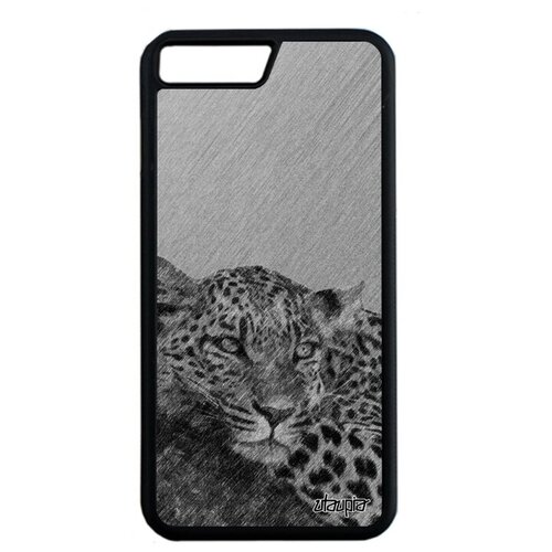 фото Ударопрочный чехол на смартфон // apple iphone 8 plus // "леопард" африка пантера, utaupia, серый