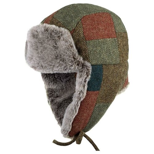 фото Шапка ушанка stetson 9290501 bomber cap patchwork wool, размер 57