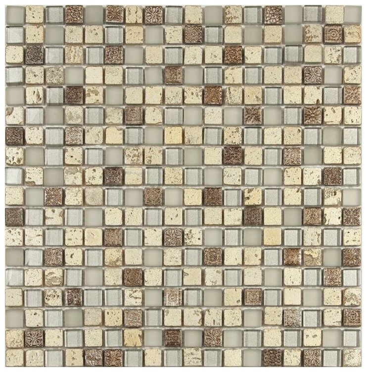 Мозаика (стекло керамика травертин) NS mosaic S-821 305x305 см 5 шт