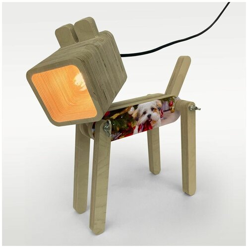 Настольная лампа светильник Собака праздник Новый год, рождество, щенок, терьер, собака - 652