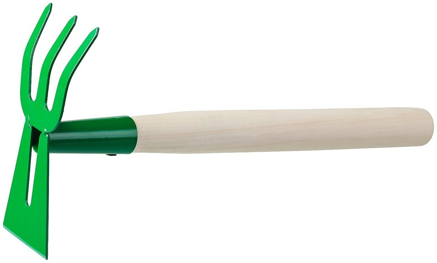 Мотыга-рыхлитель росток 145x75x390 мм, лопатка+3 зуба, гнутая, с деревянной ручкой 39627 - фотография № 7