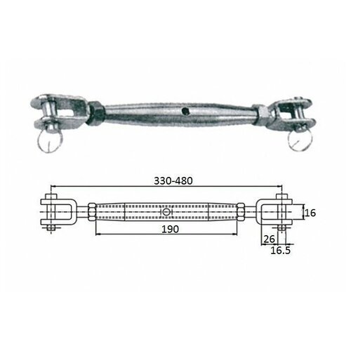 фото Талреп со стопорн.болт м16 330-480 мм cim