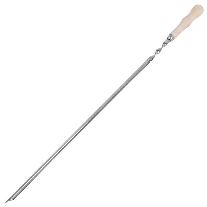 Шампур с деревянной лакированной ручкой, 73х1.2х0.25 см