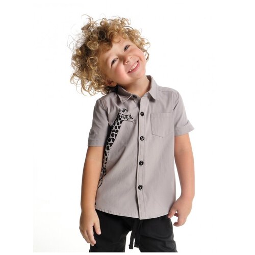 Рубашка для мальчиков Mini Maxi, модель 4666, цвет серый, размер 116