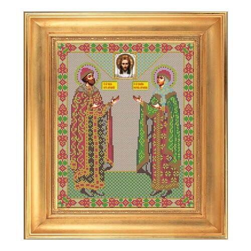 Набор для вышивания бисером Икона «Св. Петр и Феврония Муромские» 25 x 31 см GALLA COLLECTION И028