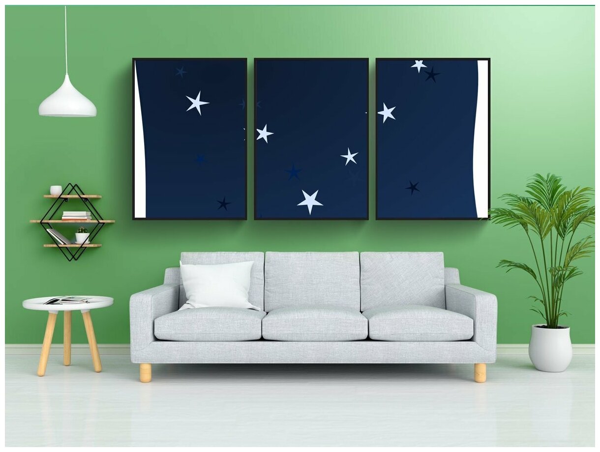 Модульный постер "Созвездие знак зодиака звезды" 180x90 см. из 3х частей в тубусе без рамки