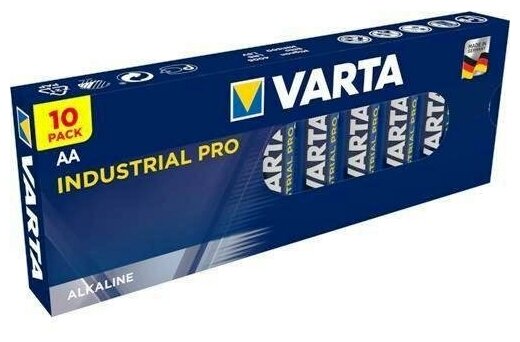 Батарейка AA щелочная Varta Industrial PRO LR6 Box 10, в коробке 10шт.