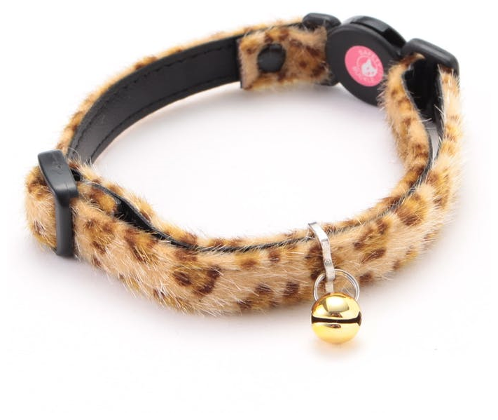 Бархатный ошейник Japan Premium Pet Леопард для кошек, коричневый