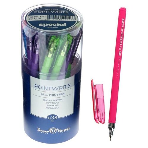 Ручка шариковая PointWrite Special, узел 0.38 мм, синие чернила, матовый корпус Silk Touch, микс