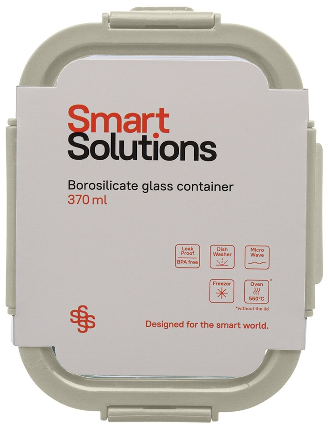 Контейнер стеклянный 370 мл Smart Solutions светло-бежевый - фотография № 6