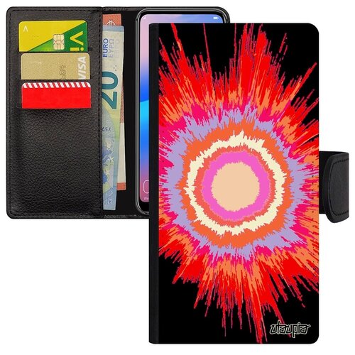 фото Красивый чехол книжка на телефон // samsung galaxy a40 // "большой взрыв" поток стиль, utaupia, красный