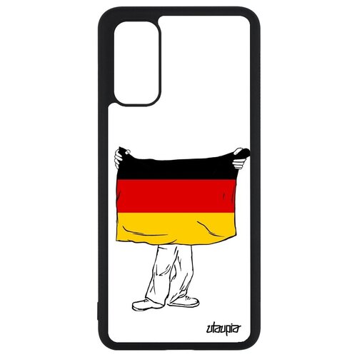 фото Противоударный чехол для мобильного // galaxy s20 // "флаг германии с руками" государственный патриот, utaupia, белый