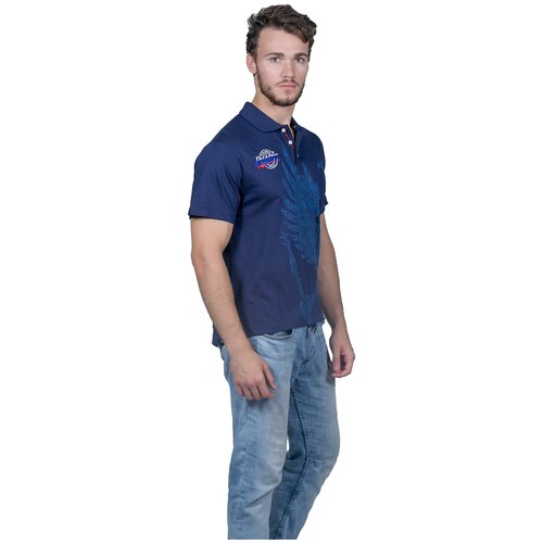 фото Рубашка-поло мужская, голубой 629494, m cottonfeels