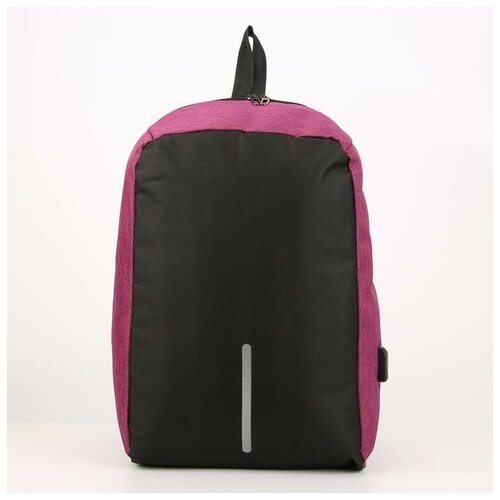 фото Рюкзак, отдел на молнии, с usb, цвет фиолетовый/чёрный qwen