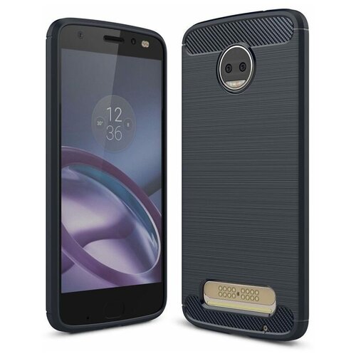 Чехол-накладка Carbon Fibre для Motorola Moto Z2 (темно-синий) чехол накладка carbon fibre для nokia 5 темно синий