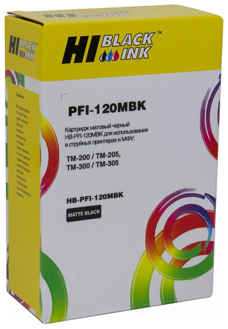 Картридж Hi-Black PFI-120 для Canon TM-200/205/300/305, матовый черный