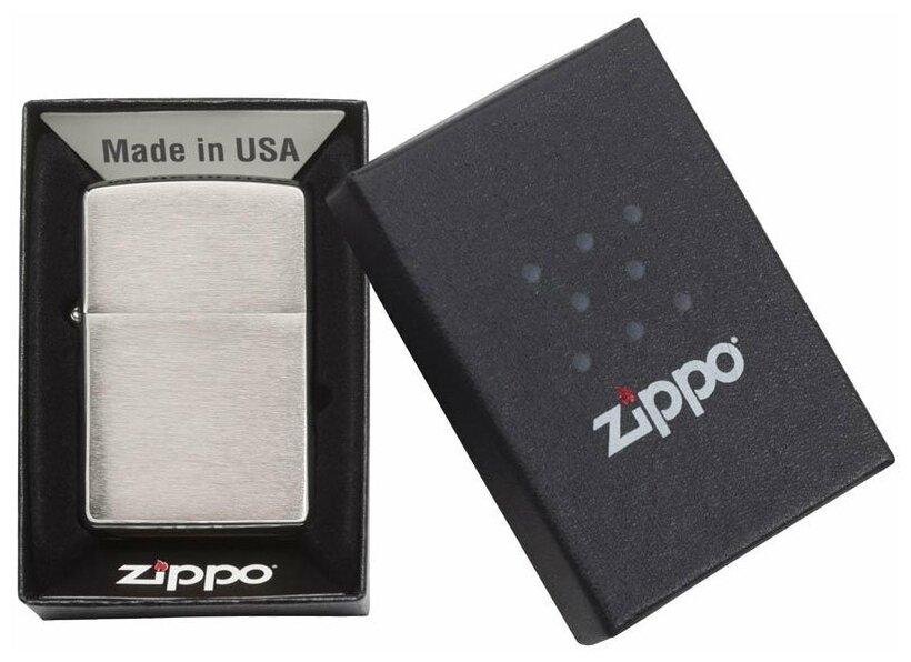 Zippo Зажигалка Zippo 200 Brushed Chrome - фотография № 3