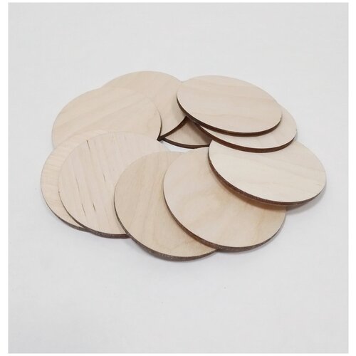 Деревянная заготовка для декорирования Круг 75 мм. деревянные заготовки для творчества круг диаметр 6 см набор 10 штук декупаж