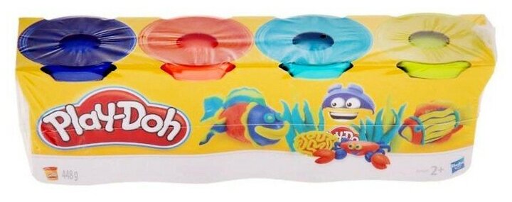 Набор для лепки из пластилина Play-Doh 4 банки в асс фиолетовый зеленый розовый голубой - фото №11