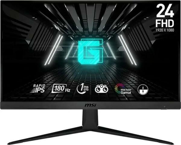 23.8" MSI G2412F Black (Rapid IPS, 1920x1080, HDMI+HDMI+DP, 1 ms, 178°/178°, 300 cd/m, 1000:1 (100M:1), 180Hz)