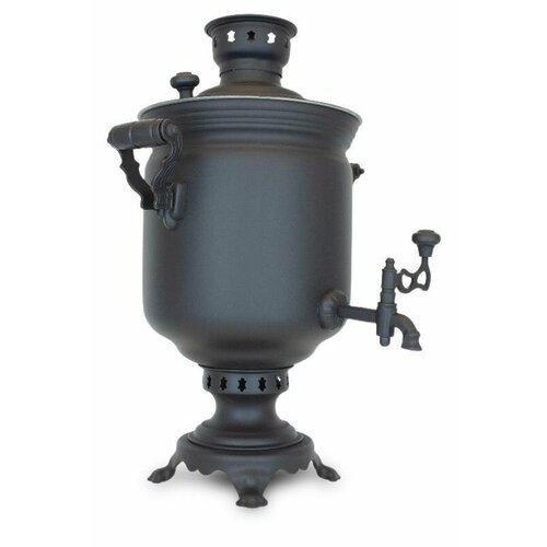 Самовар угольный чёрный матовый Уголёк 7 литров банка 32500₽