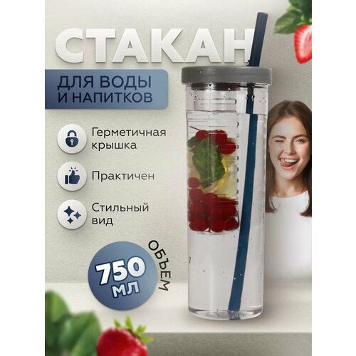 Бутылка с трубочкой 