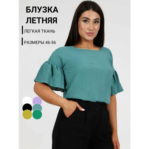 фото Блуза , размер 46-48, изумрудный udel