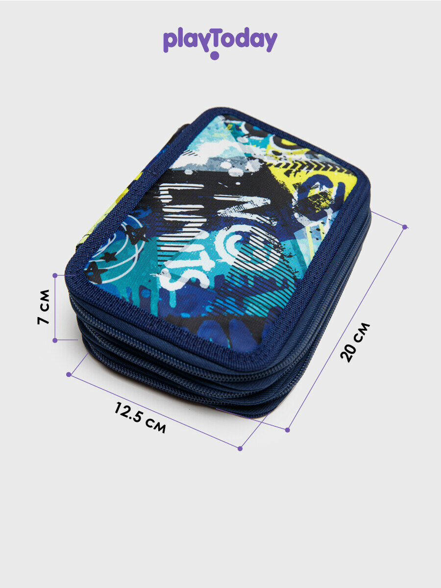 Пенал для мальчика PlayToday, размер 20*12,5*7 см, черный — фото 1