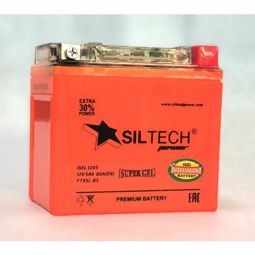 Аккумулятор для мототехники SILTECH i GEL1205 12V5AH о. п. (YTX5L-BS) д113ш70в107/80