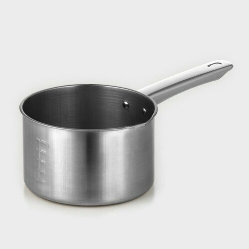 Ковш из нержавеющей стали Базис 12 л d16 см с мерной шкалой металлическая ручка 999₽