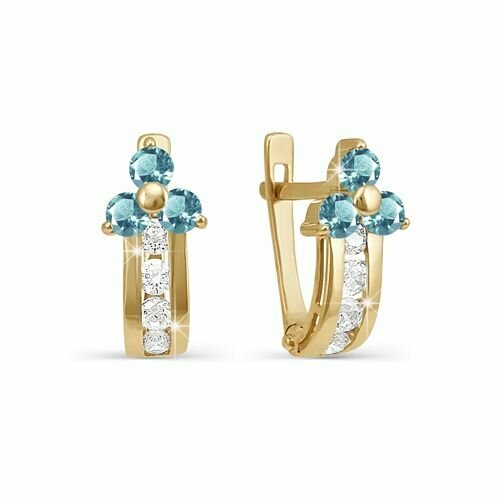 Серьги Nasip, красное золото, 585 проба, фианит